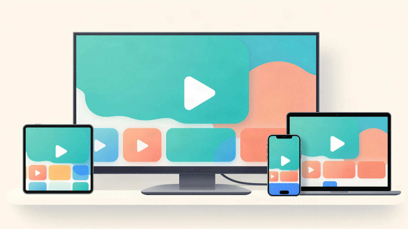 IPTV streaming on TV, laptop, tablet and phone